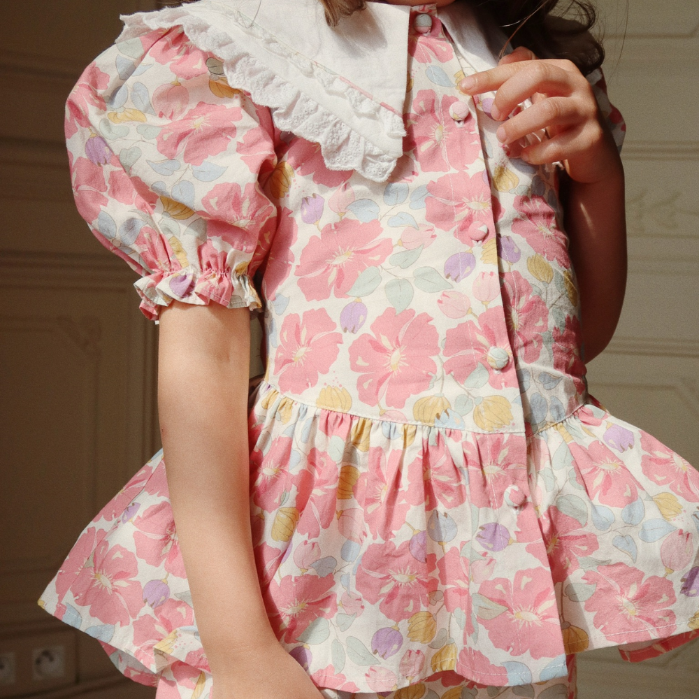 Konges Slojd Bluzka dla dziewczynki Coeur Collar Fleur Anglaise