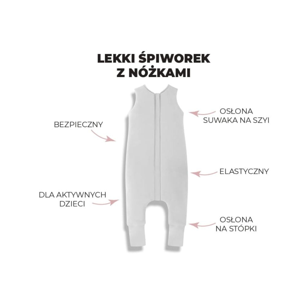 Sleepee Lekki Śpiworek do spania dwustronny z nogawkami 3-4 lata Szary