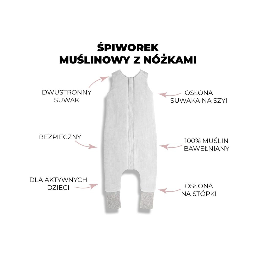 Sleepee Muślinowy śpiworek do spania z nogawkami 3-4 lata Ocean green