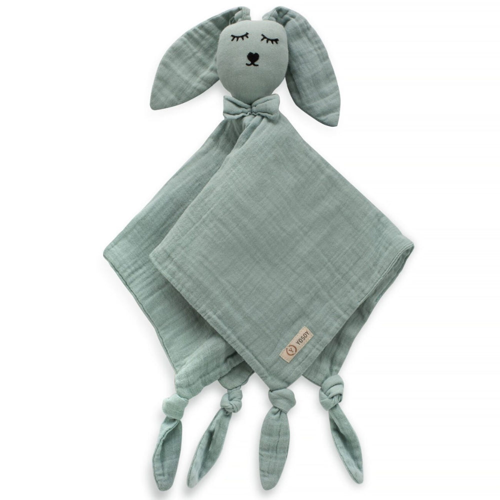 YOSOY Przytulanka dla niemowlaka Doudou friend 100% cotton muslin Mint