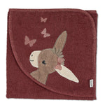 Sterntaler Ręcznik kąpielowy z kapturkiem osiołek Emmily 80x80 cm Ciemna Czerwień