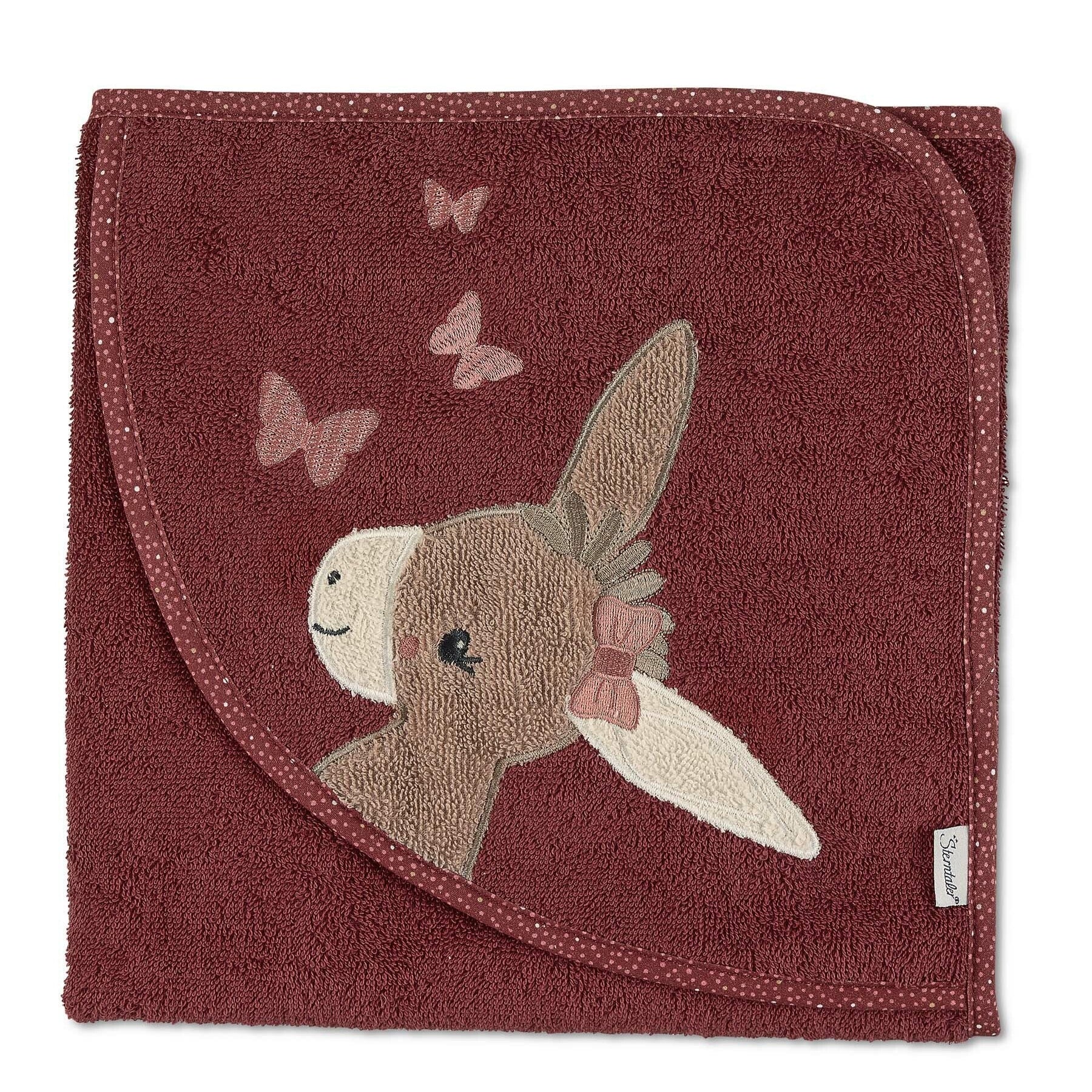 Sterntaler Ręcznik kąpielowy z kapturkiem osiołek Emmily 80x80 cm Ciemna Czerwień