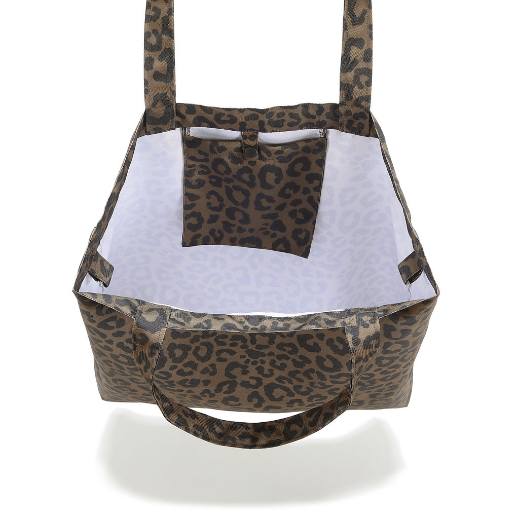 La Millou Shopper Bag z kieszonką Torba dla mamy Leopard Choco L
