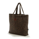 La Millou Shopper Bag Ortalion Pikowana torba dla mamy z kieszonką Leopard Choco