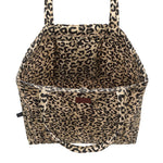 La Millou Shopper Bag Ortalion Pikowana torba dla mamy z kieszonką Leopard Cream