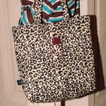 La Millou Shopper Bag Ortalion Pikowana torba dla mamy z kieszonką Leopard Cream