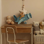 Little Lights Lampka dla dzieci Vintage Aircraft Denim Blue Bear