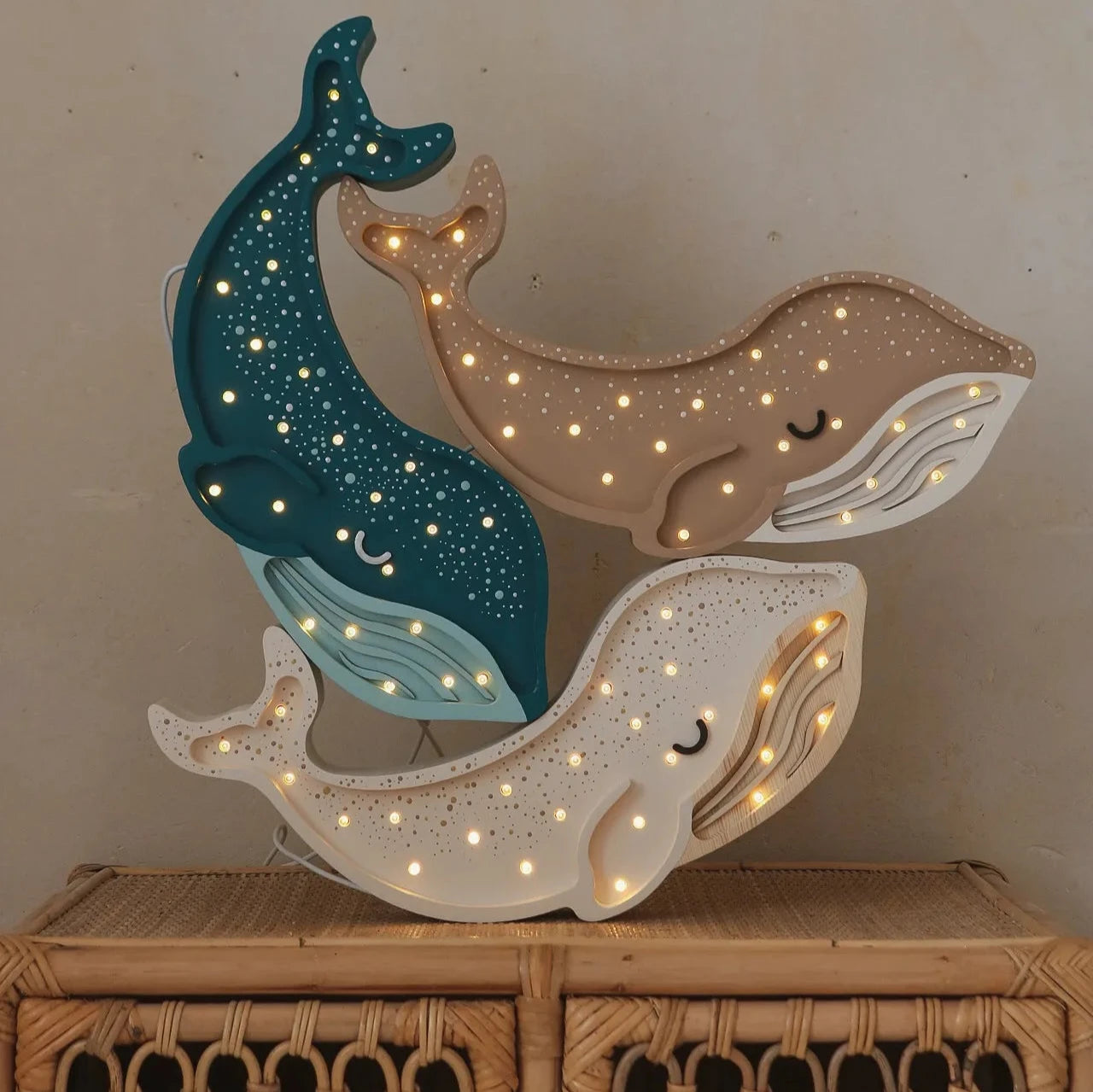 Little Lights Lampka dla dzieci Whale Galaxy Teal