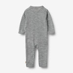 Wheat Kombinezon niemowlęcy z wełny merino Dusty Melange Grey