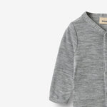 Wheat Kombinezon niemowlęcy z wełny merino Dusty Melange Grey