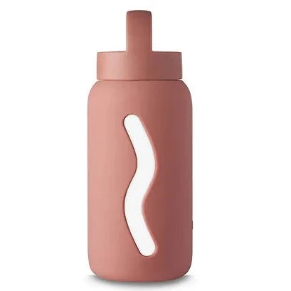 MUUKI Szklana butelka na wodę Mini Raspberry Blush/Dust 500ml