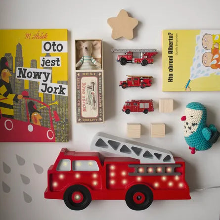 Little Lights Lampka dla dzieci Fire Truck Red