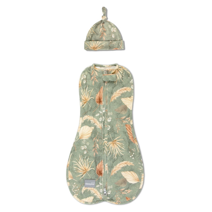 Sleepee otulacz niemowlęcy first step z czapeczką bohemian green