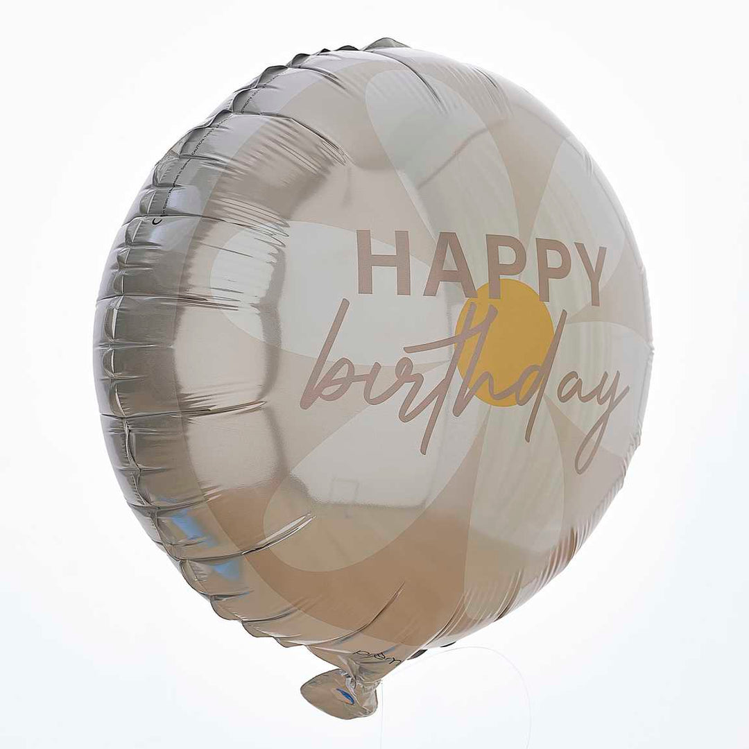 Gingerray Balon urodzinowy Standard Happy Birthday Daisy Foil