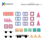 Connetix Klocki magnetyczne dla dzieci Pastelowy zestaw transportowy 50 szt