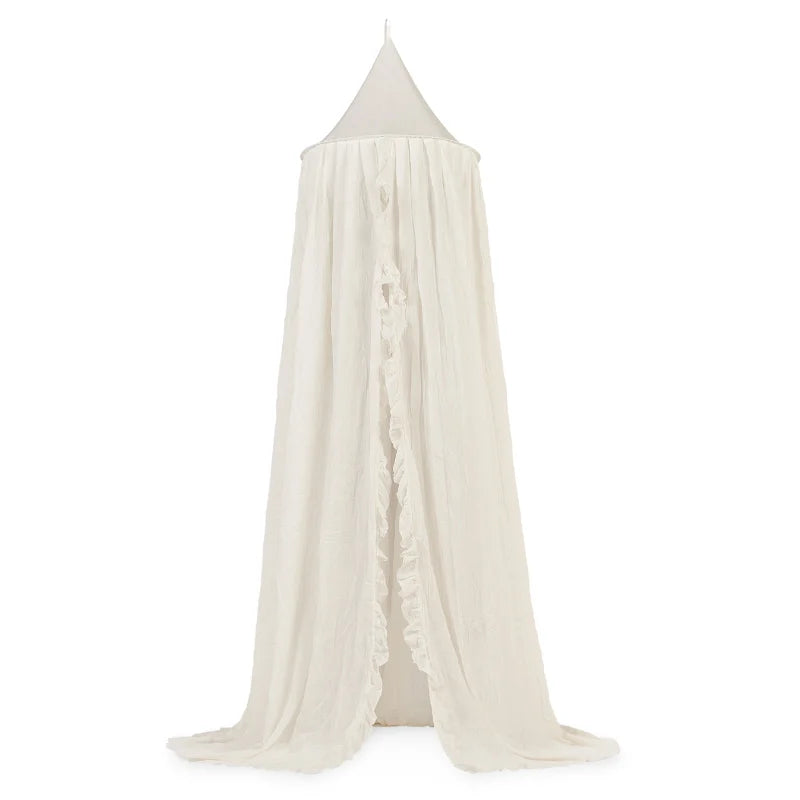 Jollein Baldachim do łóżeczka dziecięcego i niemowlęcego Canopy 245cm Ruffle Ivory