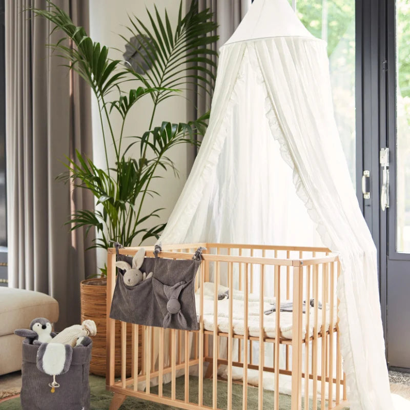 Jollein Baldachim do łóżeczka dziecięcego i niemowlęcego Canopy 245cm Ruffle Ivory