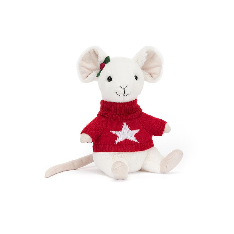 Jellycat Wesoła Maskotka Mysz w Czerwonym Sweterku 18 cm