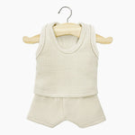 Minikane Ubranka dla lalek bielizna chłopięca Marcel Ecru z prążkowanej dzianiny