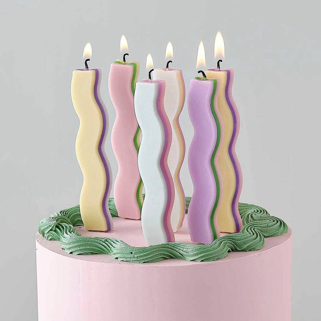 Gingerray Świeczki na tort Pastel Wavy Birthday Candles