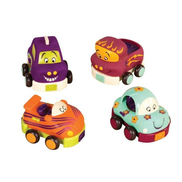 B.Toys Zestaw 4 miękkich autek z napędem Wheeee-ls mięta i fiolet