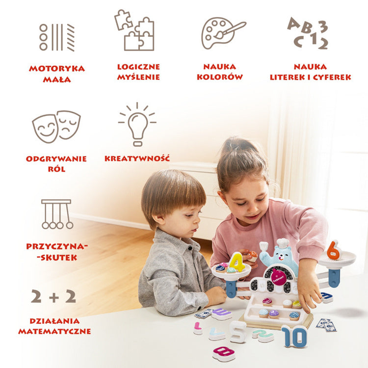 Topbright Zabawka edukacyjna Głodny Miś Waga szalkowa Montessori