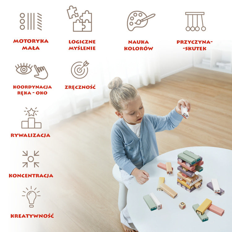 Topbright Gra zręcznościowa Jakie to zwierzę? Układanie wieży