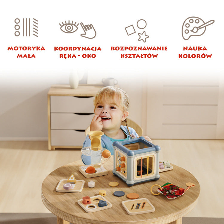 Topbright Kostka edukacyjna dla dzieci Mistrz motoryki małej 10w1