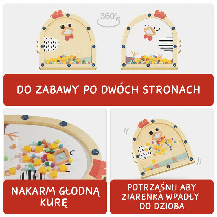Topbright Drewniana gra zręcznościowa Nakarm kurę