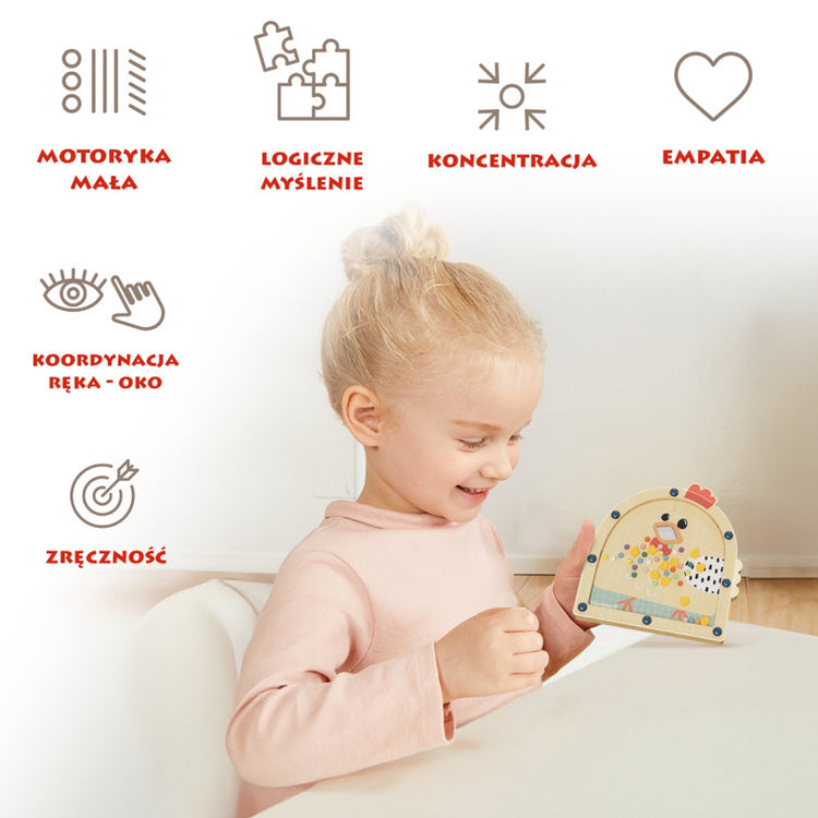 Topbright Drewniana gra zręcznościowa Nakarm kurę