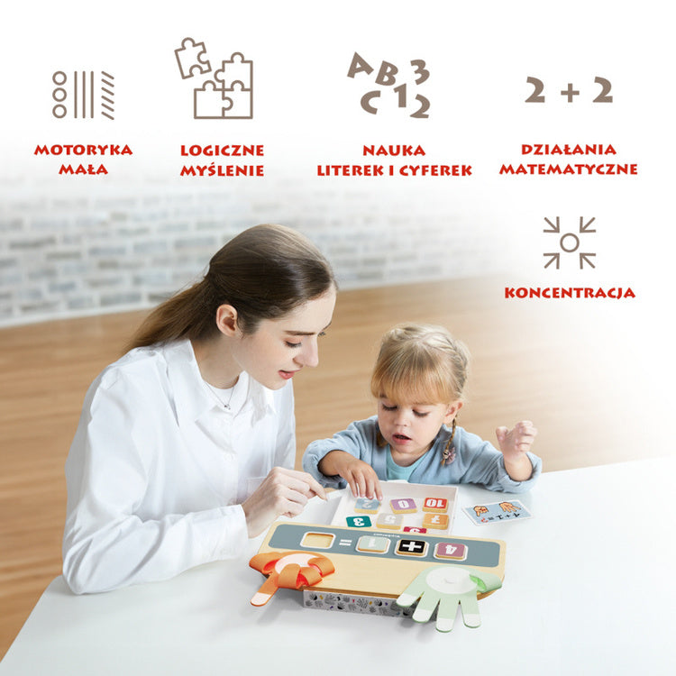 Topbright Drewniana zabawka edukacyjna Nauka liczenia na palcach