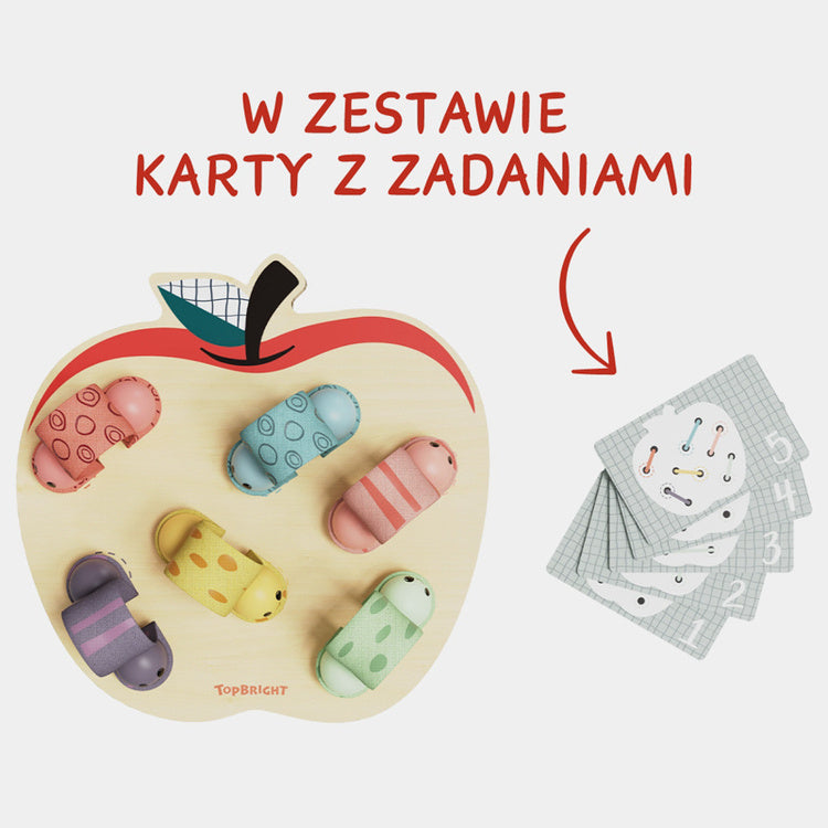 Topbright Gra logiczna dla dzieci Robaczki w jabłuszku Drewniana zabawka edukacyjna