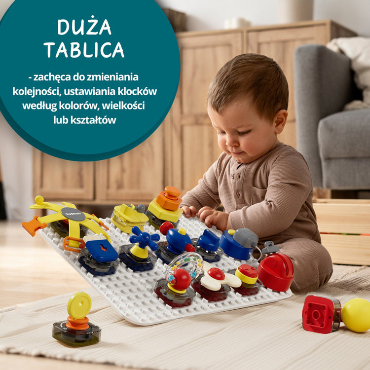 Topbright Tablica manipulacyjna z kostką i doczepianymi elementami