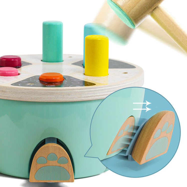 Topbright Drewniany sorter z młotkiem wbijanka Żółw