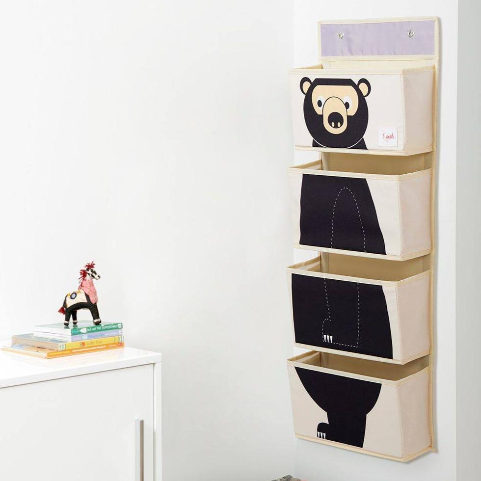 3 Sprouts Organizer Ścienny Wiszący Miś - 4kidspoint.pl