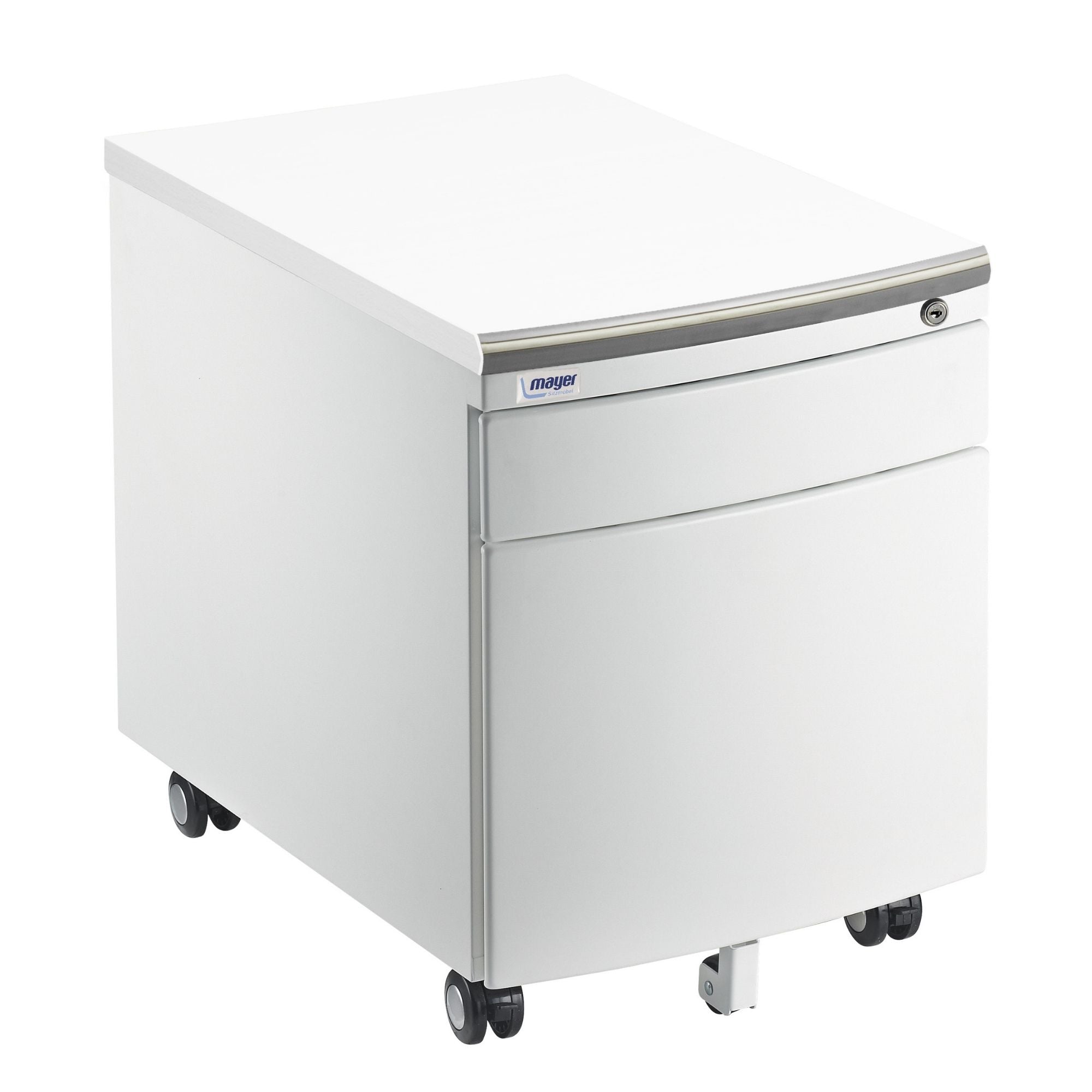 Mayer Kontenerek mobilny zamykany pufa szafka Profi do biurka biały bez tapicerki