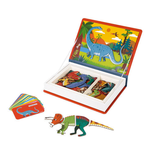 Janod Magnetyczna układanka Magnetibook Dinozaury - 4kidspoint.pl