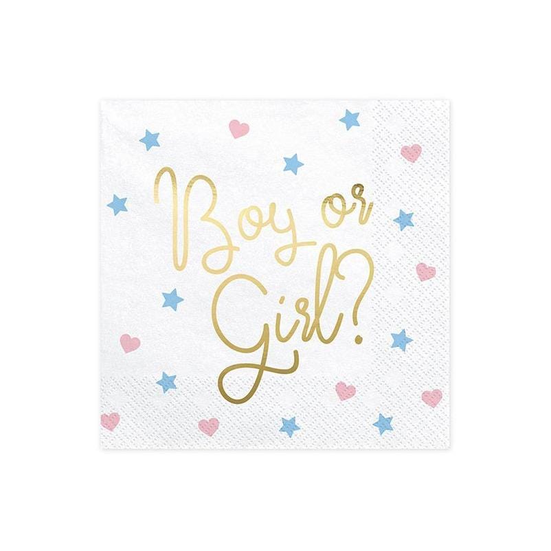 Party Deco Serwetki Boy or Girl 20 szt. - 4kidspoint.pl