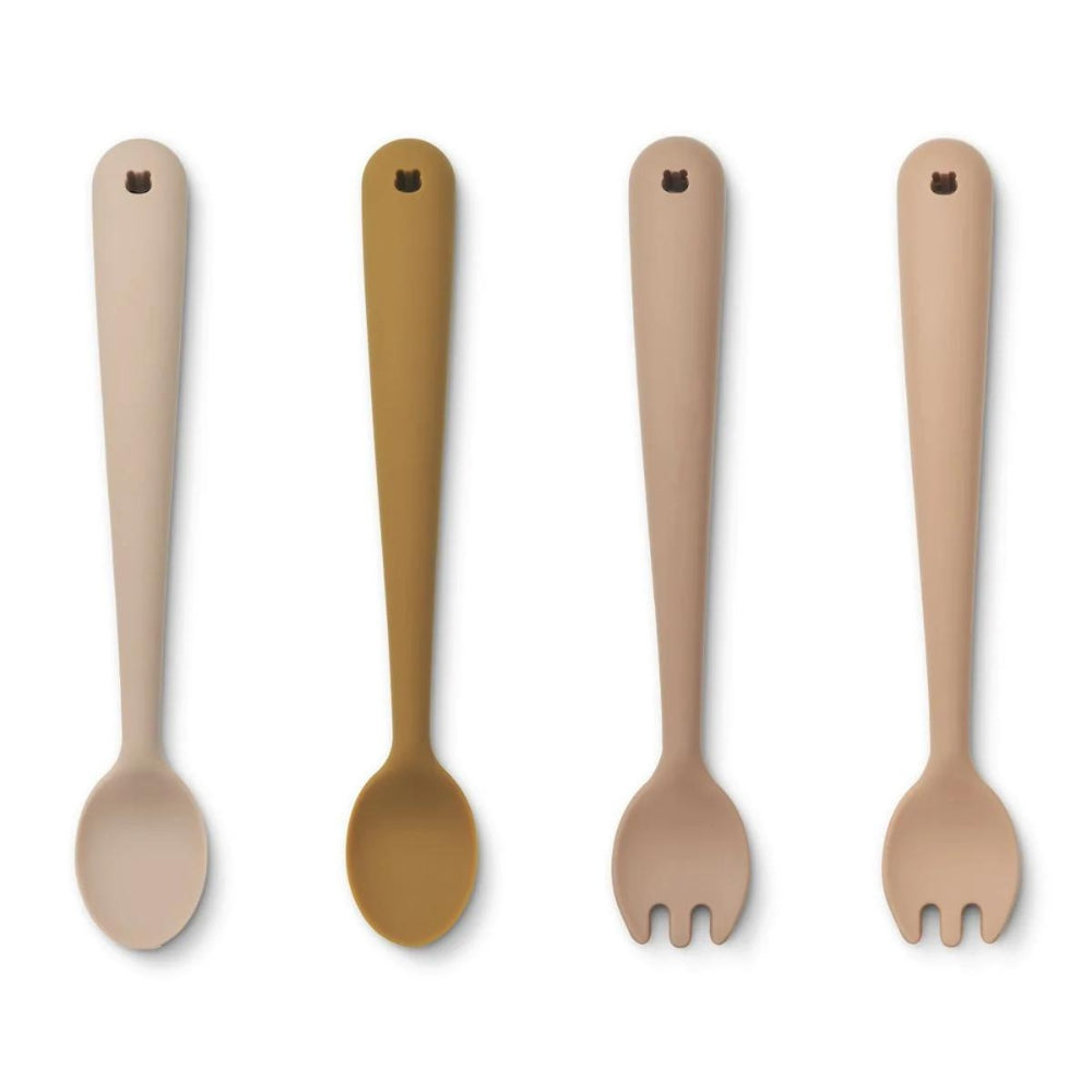 Liewood Sztućce dla niemowlaka 4-pack Rose multi mix