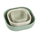 Beaba Silikonowe miseczki dla dzieci zestaw 3 szt. Sage green/Cotton/Misty green