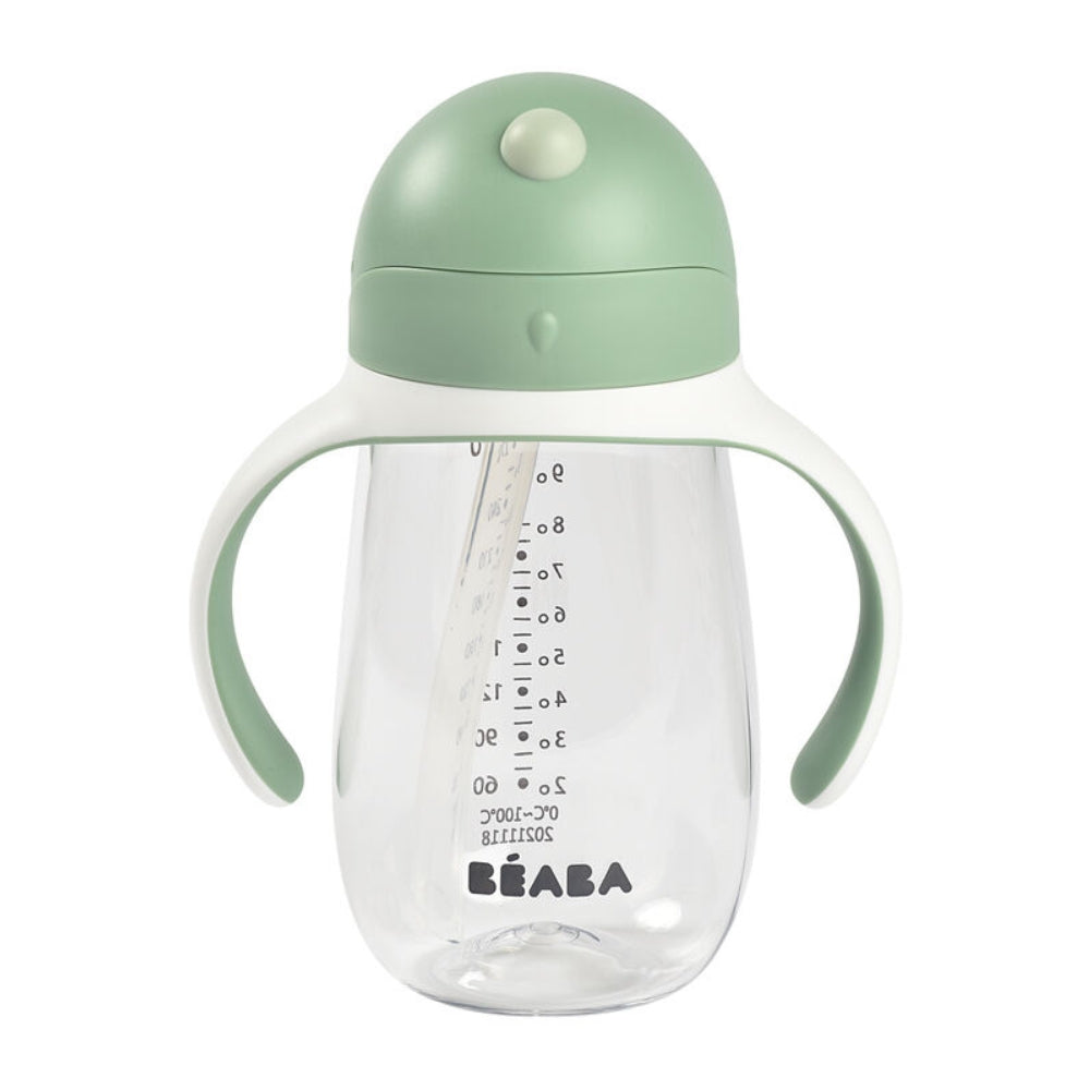 Beaba Butelka Kubek niekapek tritanowa ze słomką 300 ml Sage green
