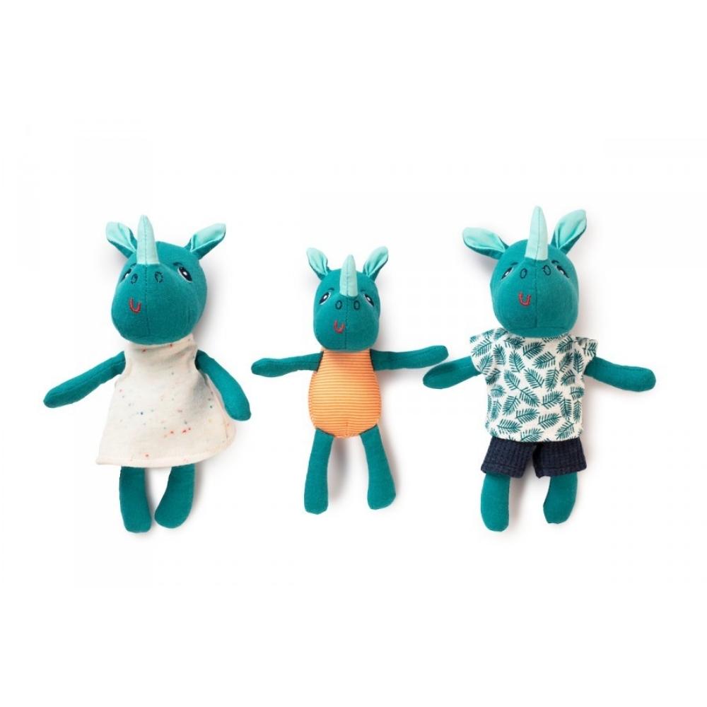 Lilliputiens Przytulanki rodzina nosorożców z rozkładaną matą Nosorożec Marius