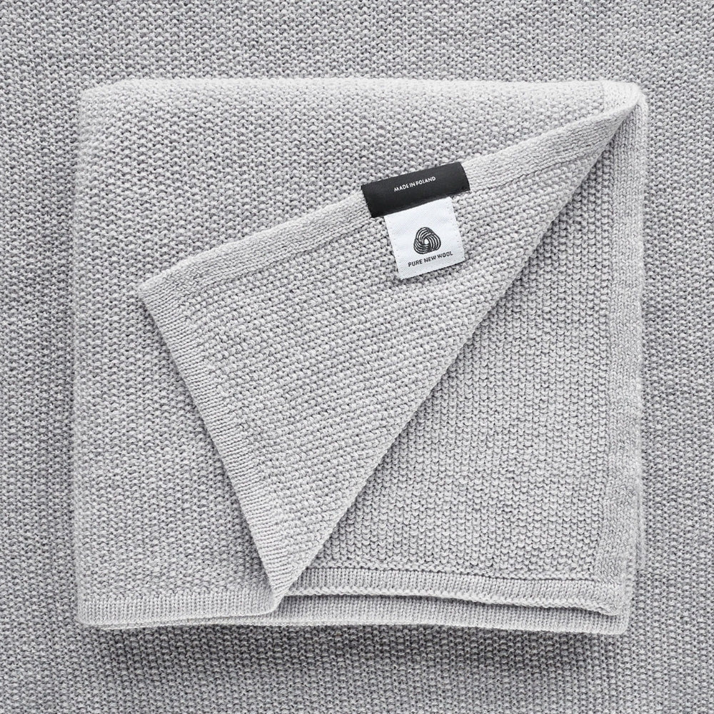 LullaLove Otulacz/Kocyk z wełny merino szary, gray mist