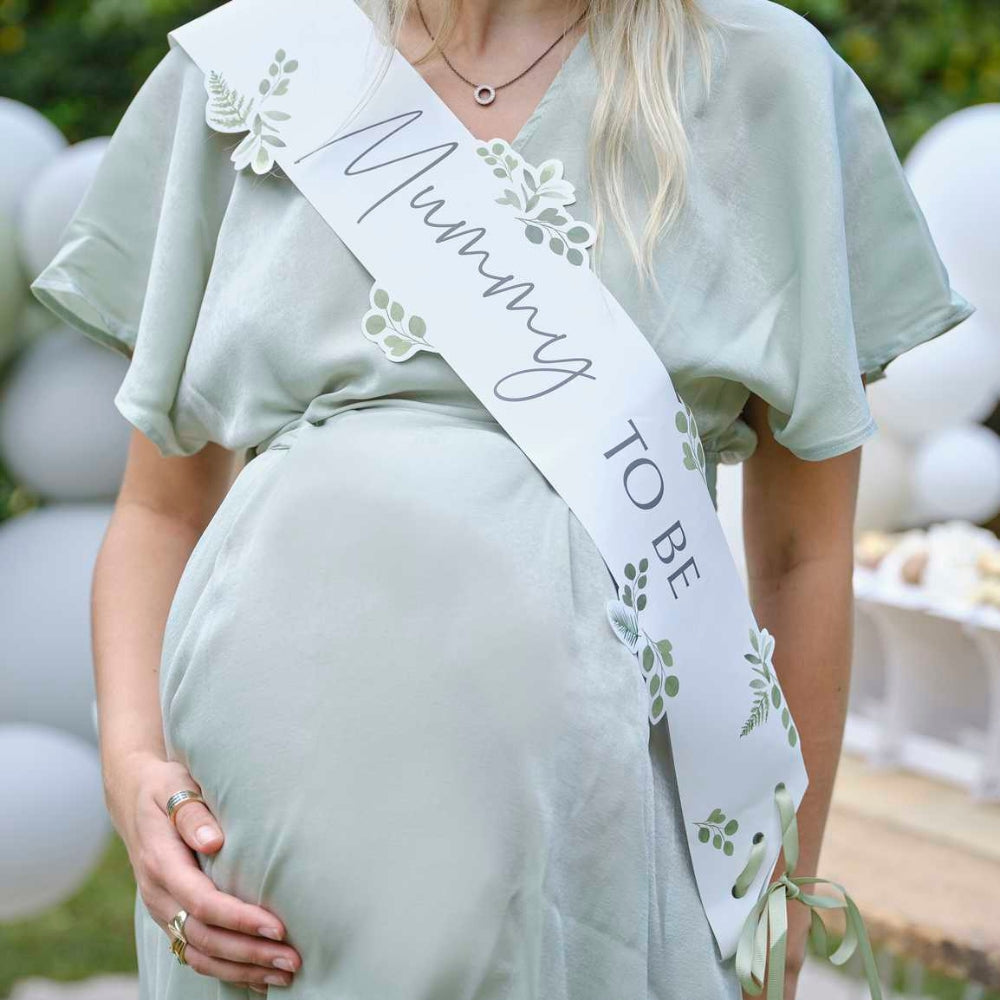 Gingerray Szarfa Mummy to Be Botanical Baby Shower