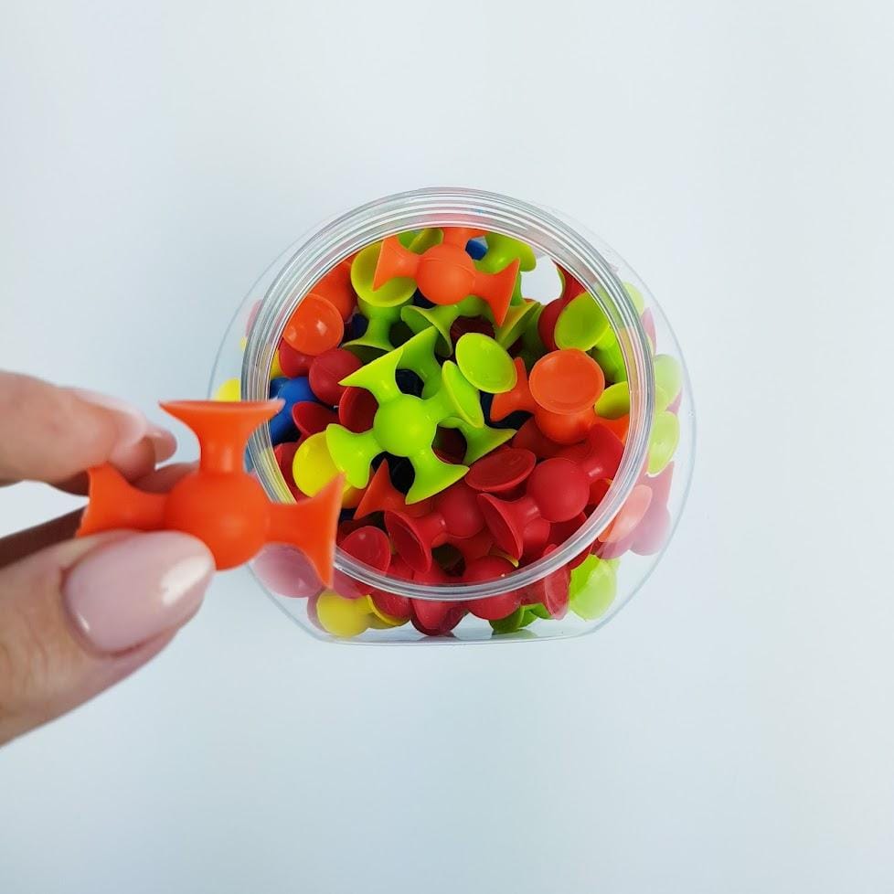 Fat Brain Toys Mini Przyssawki silikonowe 75 szt. - 4kidspoint.pl