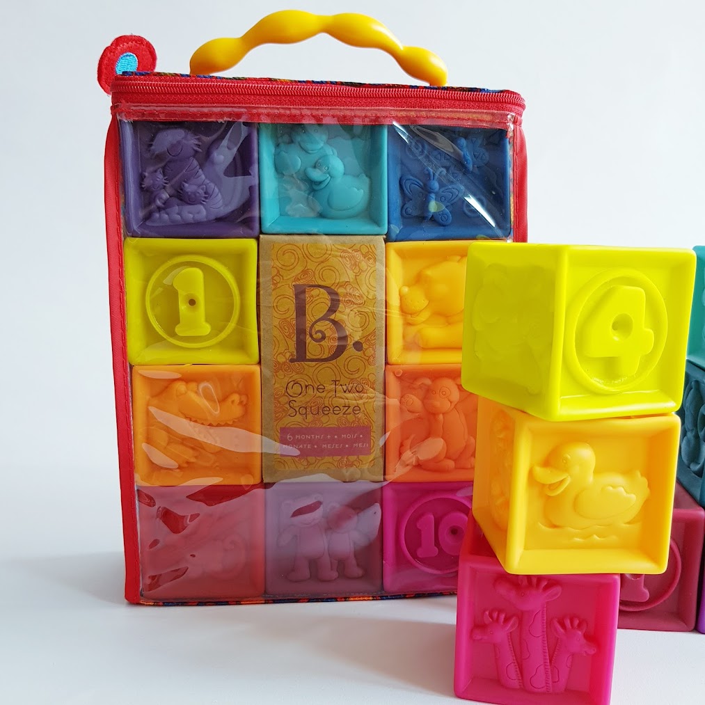 B.Toys Miękkie klocki edukacyjne mały zestaw 10 klocków - 4kidspoint.pl