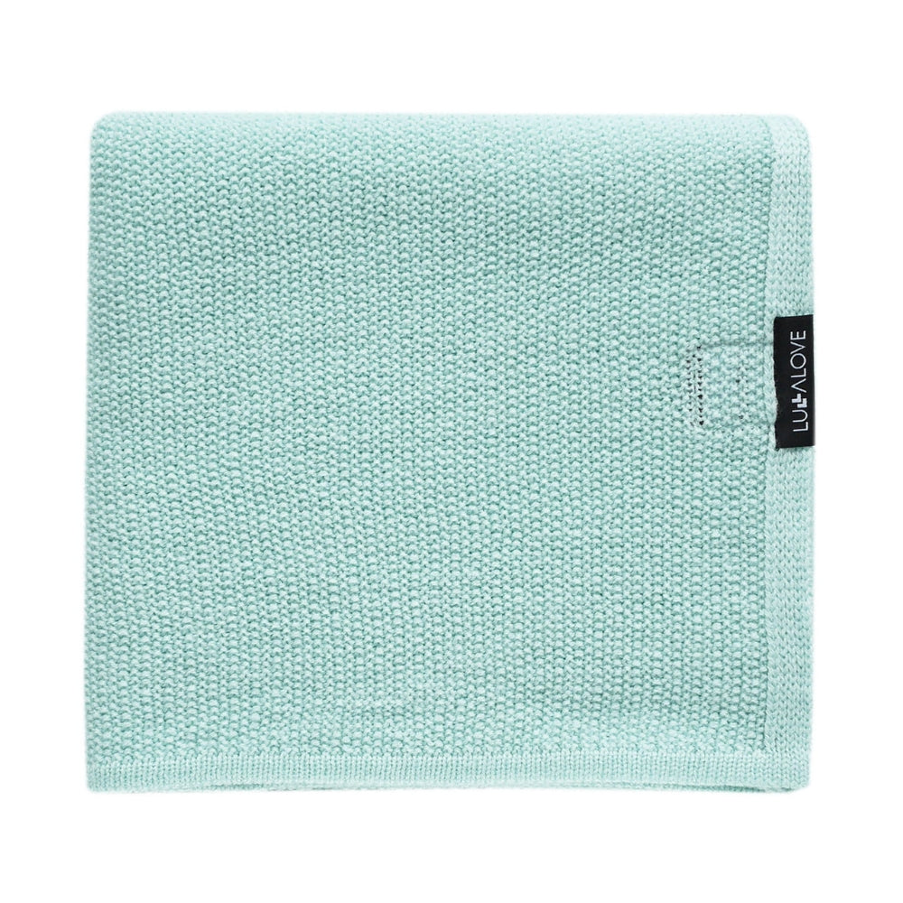 LullaLove Otulacz/Kocyk z wełny merino miętowy, mint cream