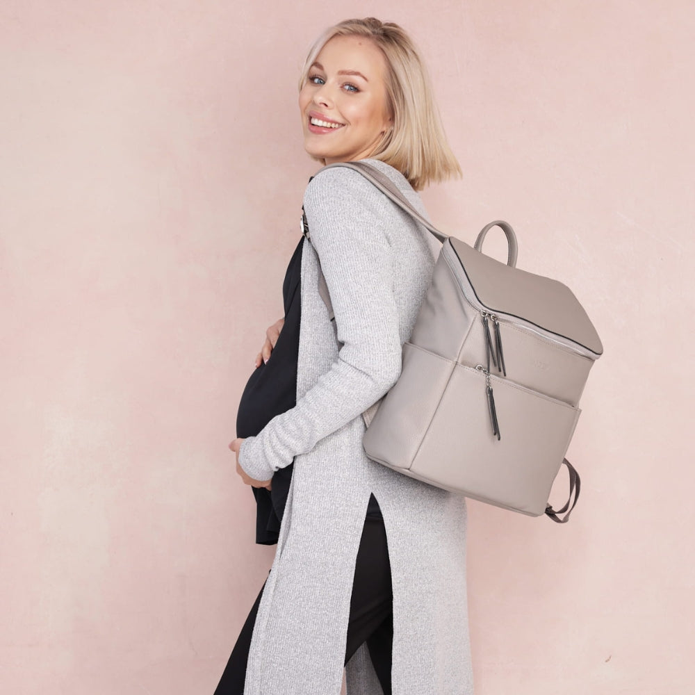 JOISSY Plecak dla mamy ROOMY stone grey/silver