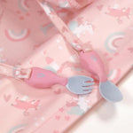 Bibado Sztućce dla niemowląt łyżeczka i widelec z możliwością doczepienia do śliniaka  Over the Rainbow