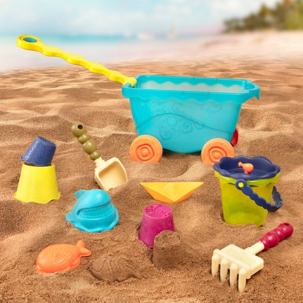 B.Toys Wózek-wagon z akcesoriami plażowymi niebieski transparentny